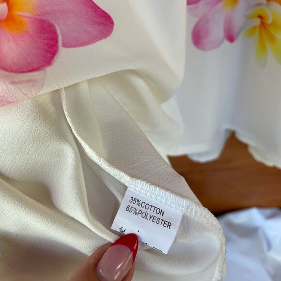 Indikah Multicolor Floral Bird Print V-Neck Cut Out Swing Dress Size Small - Picture 6 of 8